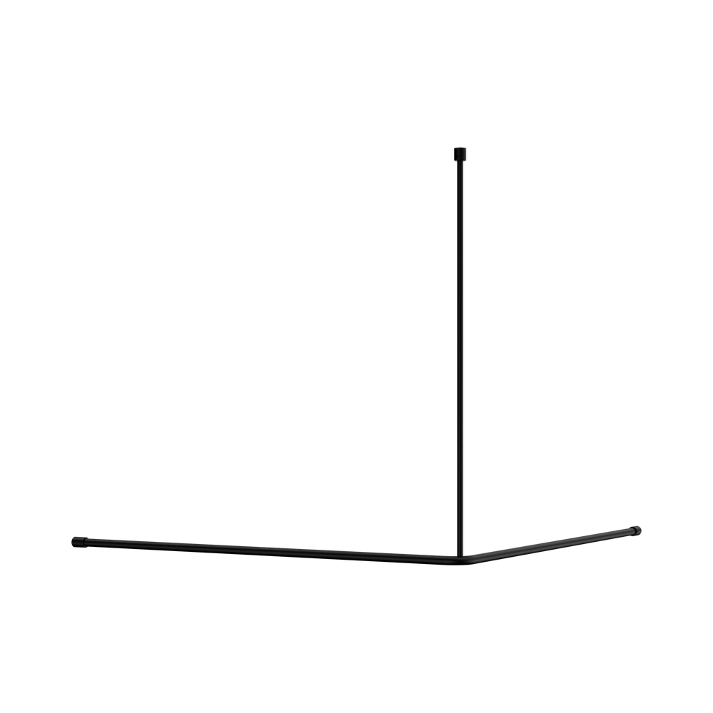 NERO MECCA CARE CURTAIN RAIL 1200X1200MM 90 DEGREE MATTE BLACK