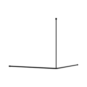 NERO MECCA CARE CURTAIN RAIL 1200X1200MM 90 DEGREE MATTE BLACK