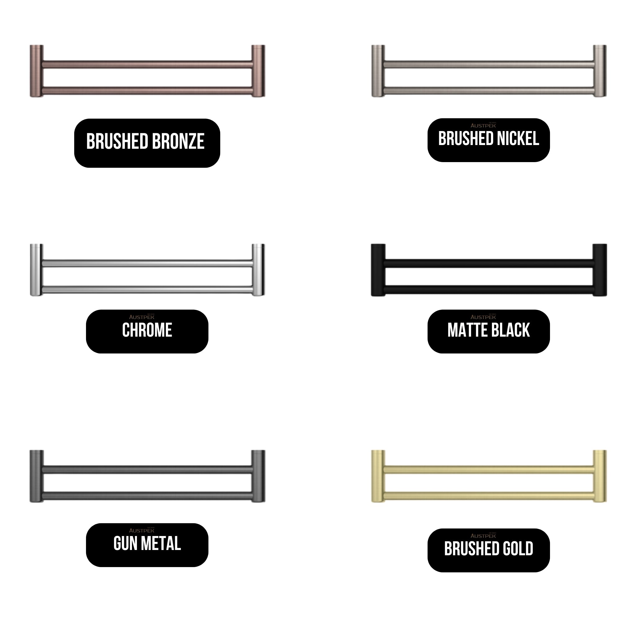 NERO MECCA CARE DOUBLE TOWEL GRAB RAIL BRUSHED BRONZE (AVAILABLE IN 600MM AND 900MM)