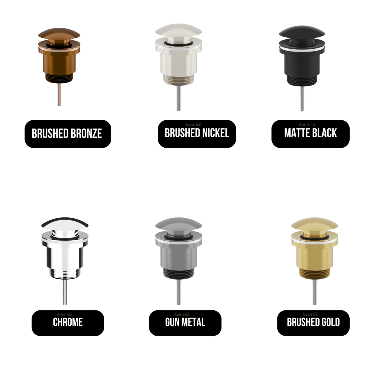 LINSOL EZYFLOW UNIVERSAL POP-UP PLUG & WASTE BRUSHED NICKEL