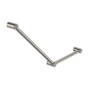 NERO MECCA CARE 32MM AMBULANT TOILET GRAB RAIL 45° 750X450MM BRUSHED NICKEL