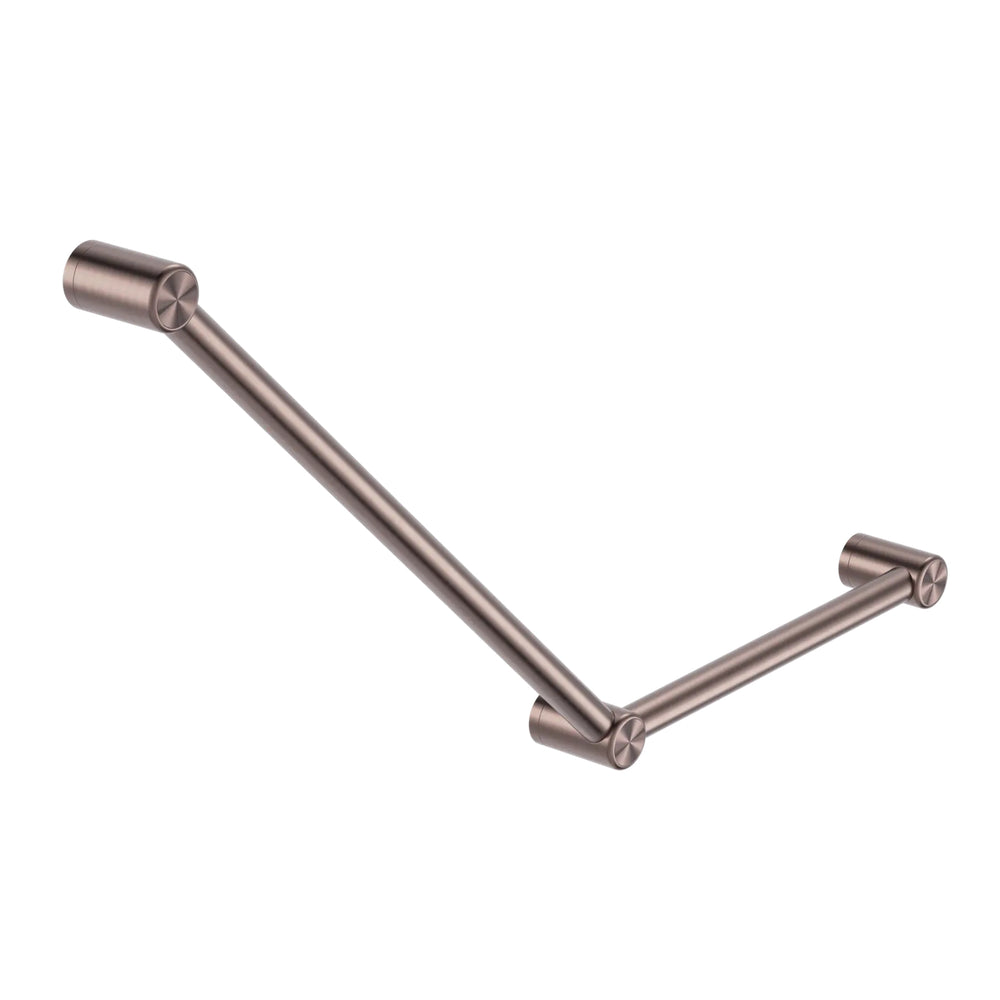 NERO MECCA CARE 32MM AMBULANT TOILET GRAB RAIL 45° 750X450MM BRUSHED BRONZE