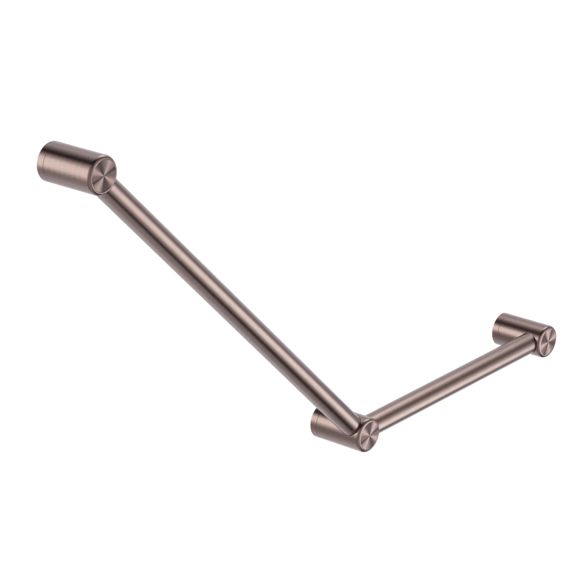 NERO MECCA CARE 32MM AMBULANT TOILET GRAB RAIL 45° 750X450MM BRUSHED BRONZE