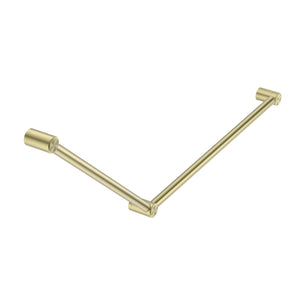 NERO MECCA CARE 32MM DDA ACCESSIBLE TOILET GRAB RAIL SET 45 DEGREE 750X900MM BRUSHED GOLD