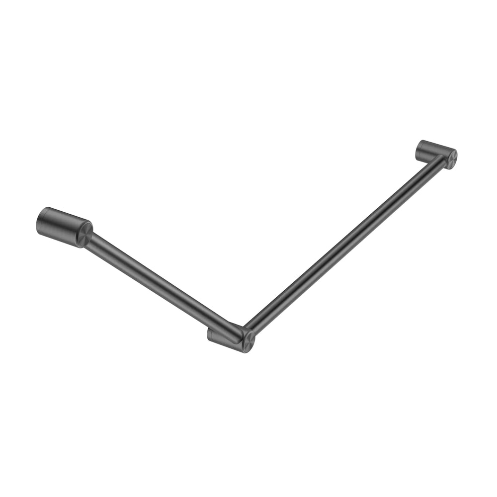 NERO MECCA CARE 32MM DDA ACCESSIBLE TOILET GRAB RAIL SET 45 DEGREE 750X900MM GUN METAL