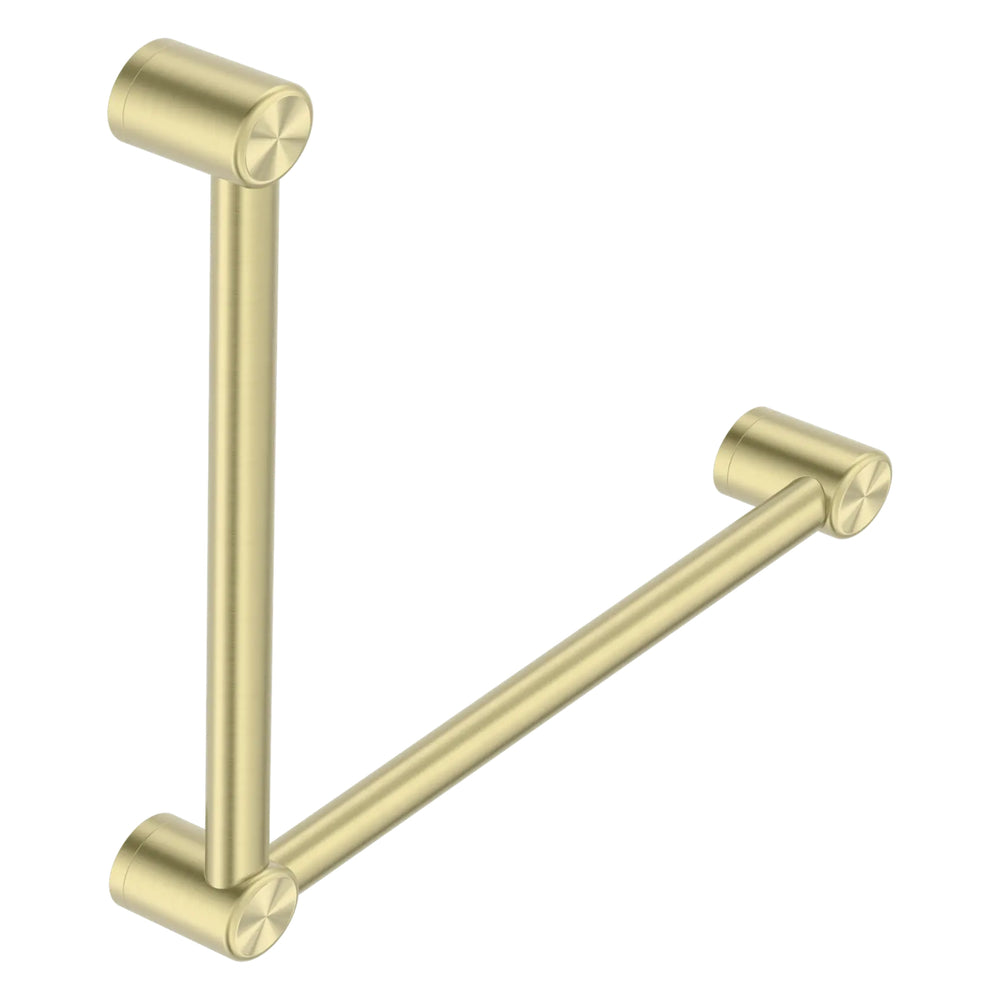 NERO MECCA CARE 32MM TOILET GRAB RAIL 90° 450X450MM BRUSHED GOLD