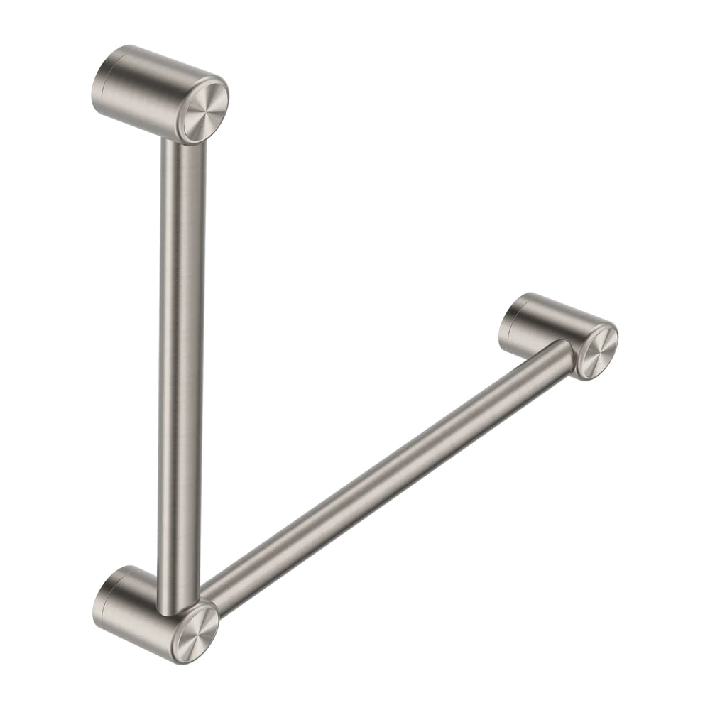 NERO MECCA CARE 32MM TOILET GRAB RAIL 90° 450X450MM BRUSHED NICKEL