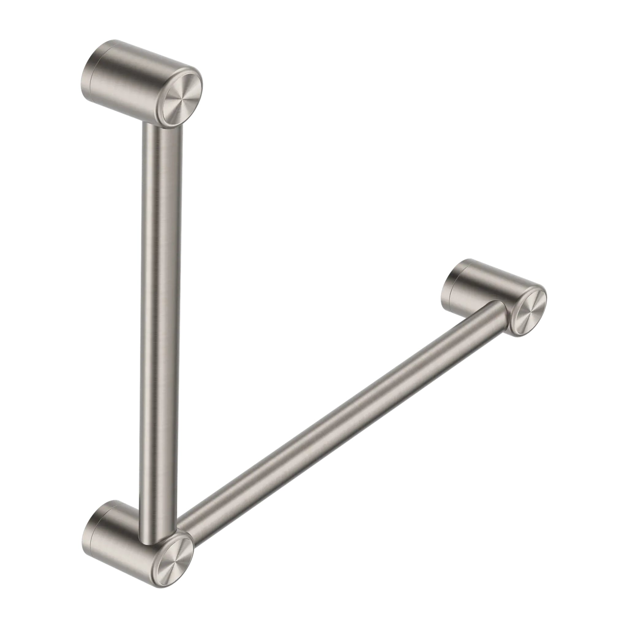 NERO MECCA CARE 32MM TOILET GRAB RAIL 90° 450X450MM BRUSHED NICKEL