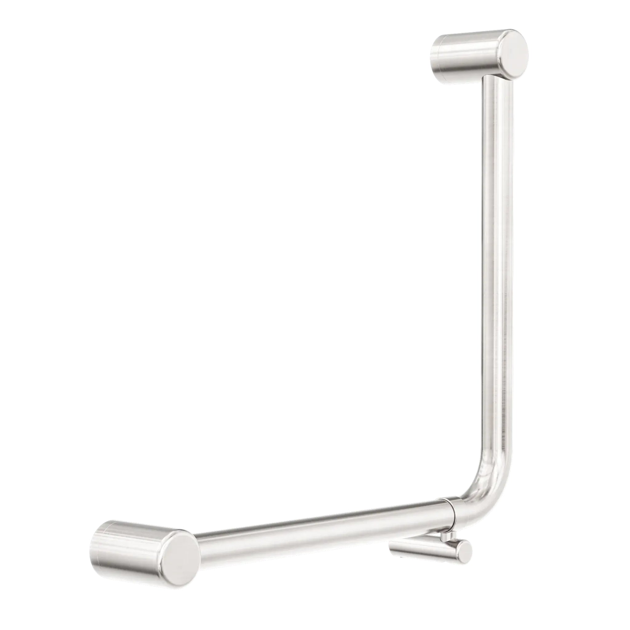 NERO MECCA CARE 32MM AMBULANT 90 DEGREE BENT TUBE GRAB RAIL 450X450MM BRUSHED NICKEL