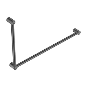 NERO MECCA CARE 32MM DDA ACCESSIBLE TOILET GRAB RAIL SET 90 DEGREE 600X1000MM GUN METAL