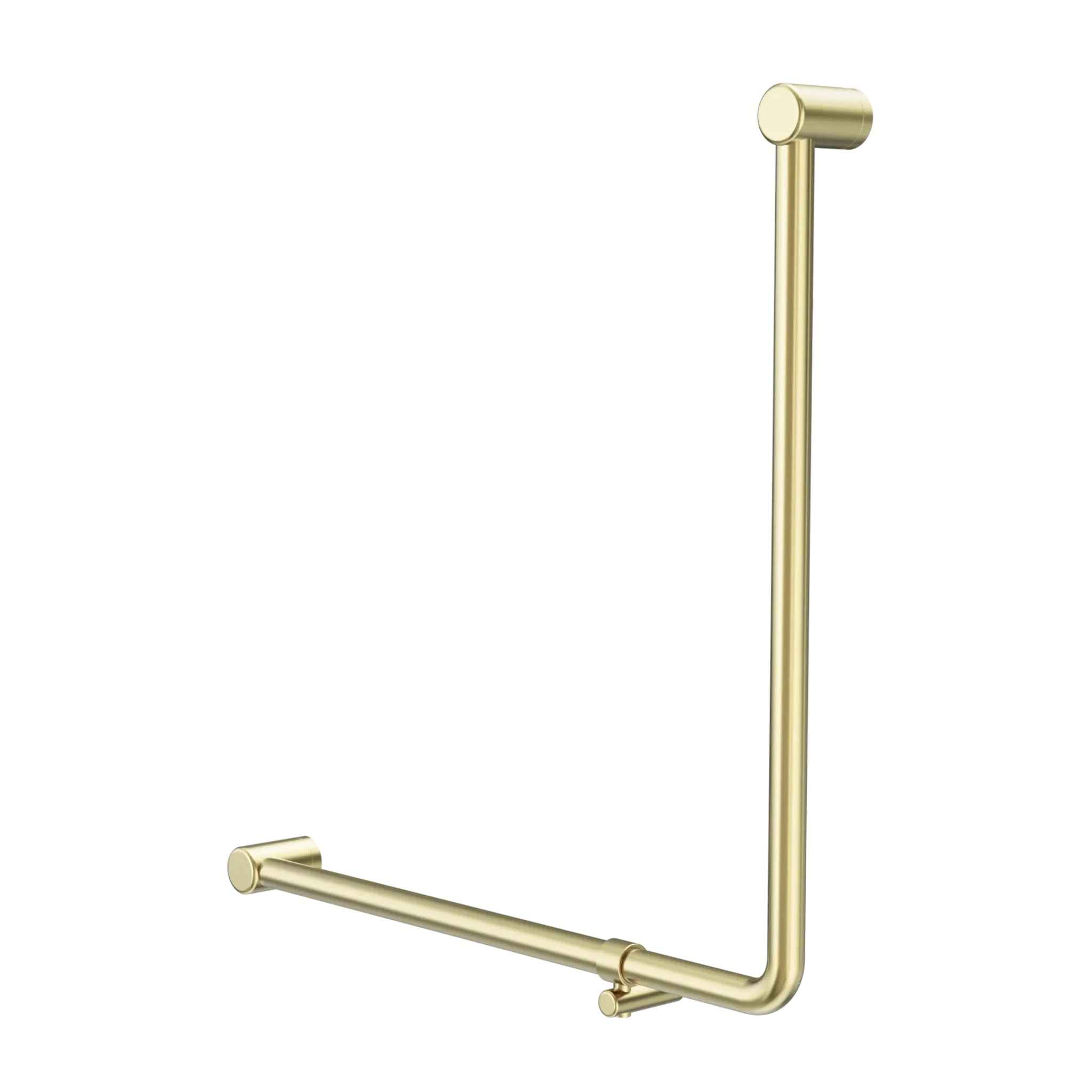 NERO MECCA CARE 90 DEGREE TOILET GRAB RAIL 750X750MM BRUSHED GOLD