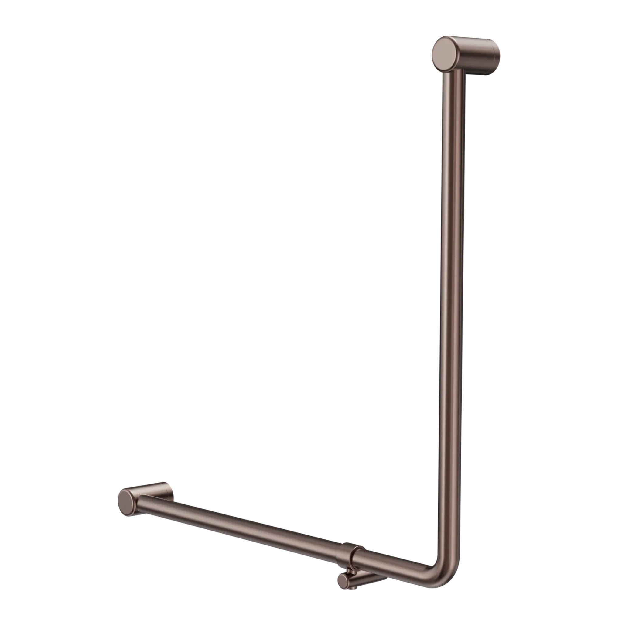NERO MECCA CARE 90 DEGREE TOILET GRAB RAIL 750X750MM BRUSHED BRONZE