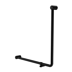 NERO MECCA CARE 90 DEGREE TOILET GRAB RAIL 750X750MM MATTE BLACK