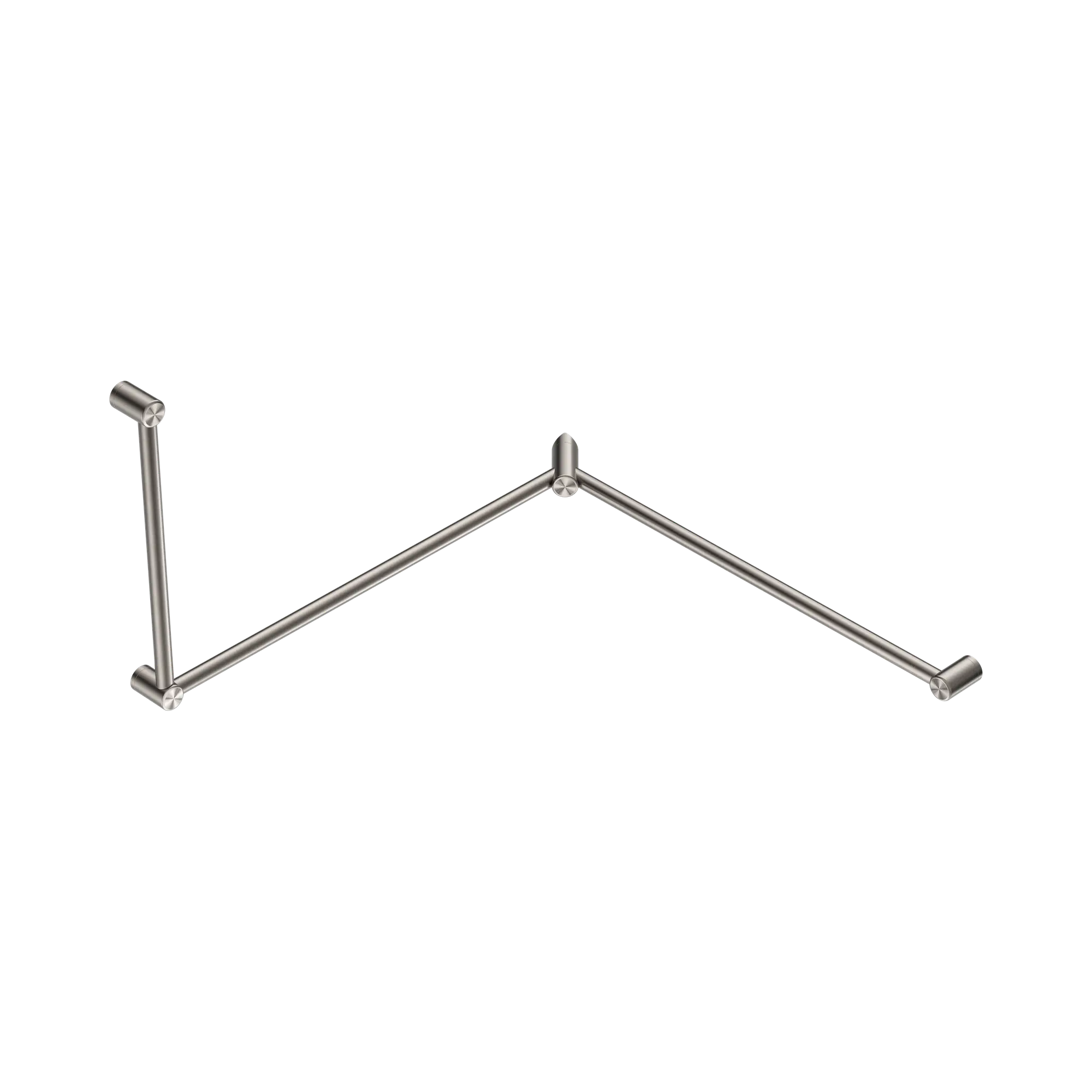 NERO MECCA CARE 32MM DDA ACCESSIBLE TOILET GRAB RAIL SET 90 DEGREE CONTINUOUS 600X1065X1025MM BRUSHED NICKEL