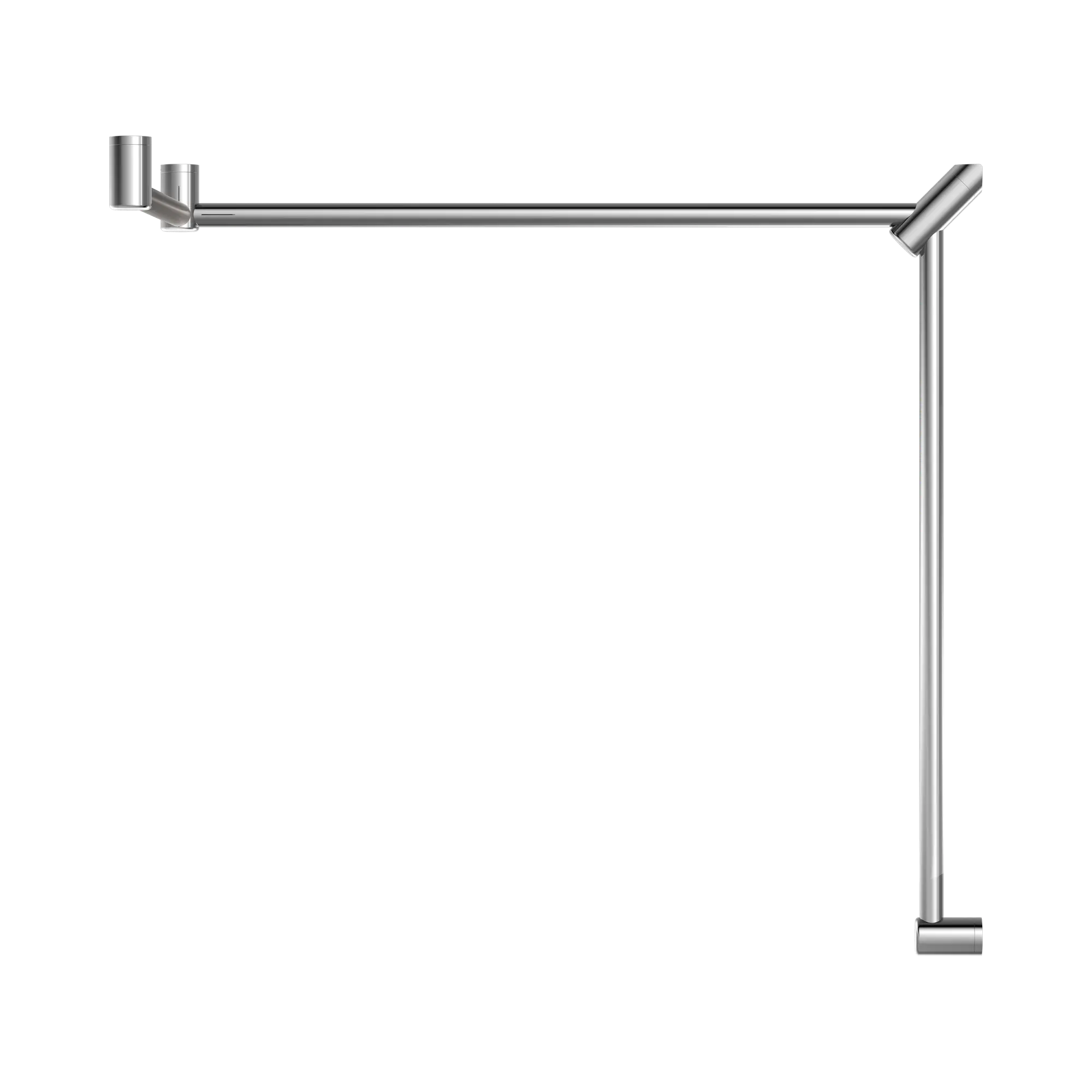 NERO MECCA CARE 32MM DDA ACCESSIBLE TOILET GRAB RAIL SET 90 DEGREE CONTINUOUS 600X1065X1025MM CHROME