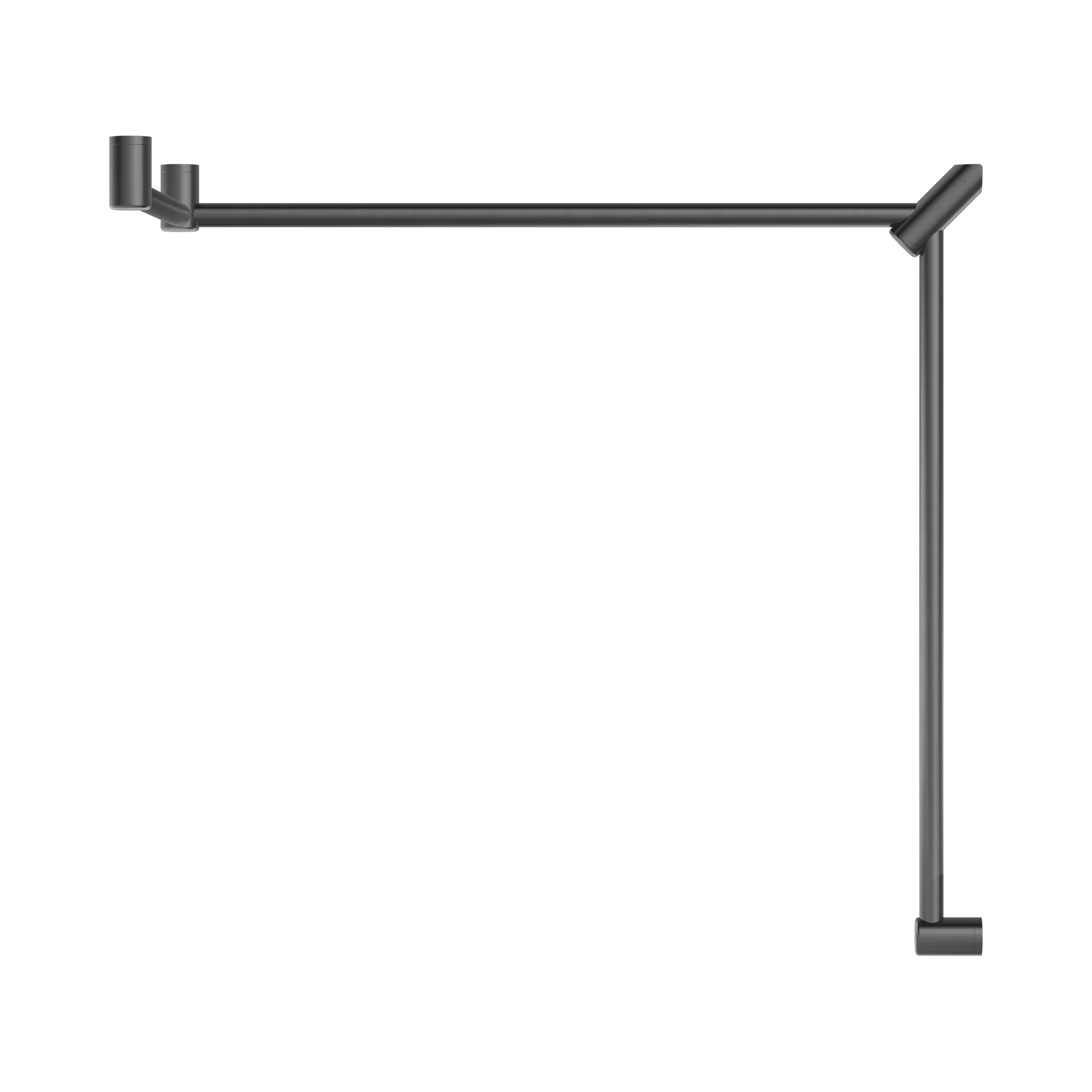 NERO MECCA CARE 32MM DDA ACCESSIBLE TOILET GRAB RAIL SET 90 DEGREE CONTINUOUS 600X1065X1025MM GUN METAL