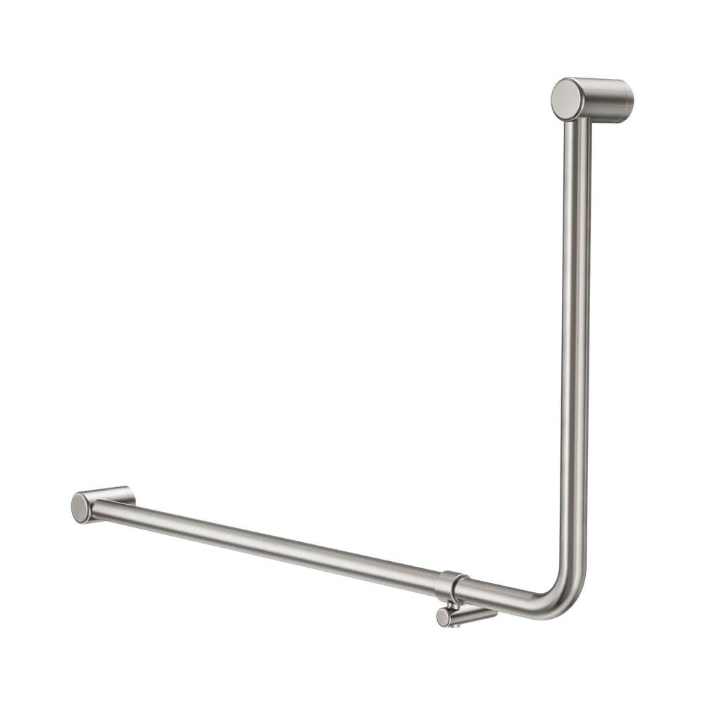 NERO MECCA CARE 32MM DDA ACCESSIBLE TOILET 90 DEGREE BENT TUBE GRAB RAIL 600X1000MM BRUSHED NICKEL