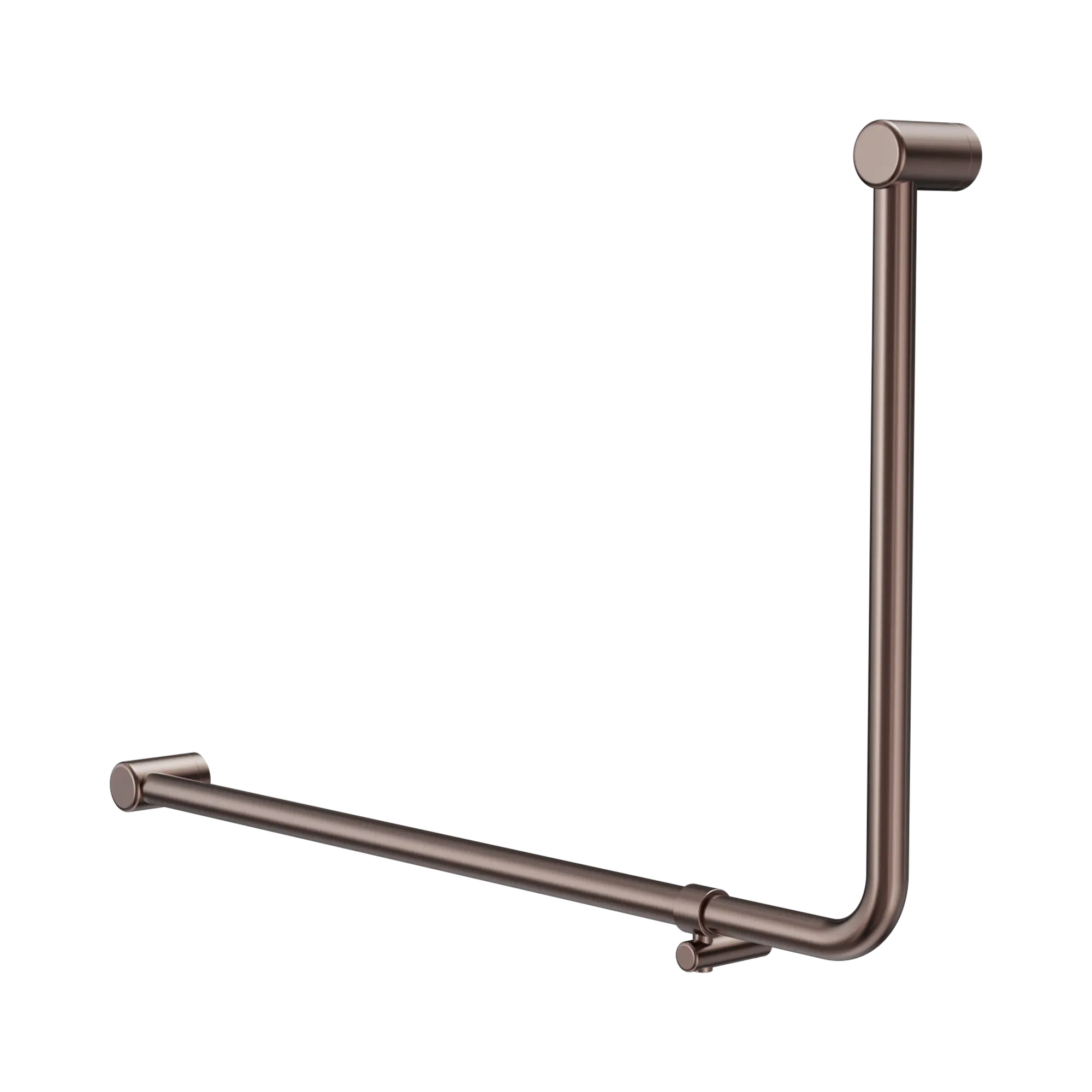 NERO MECCA CARE 32MM DDA ACCESSIBLE TOILET 90 DEGREE BENT TUBE GRAB RAIL 600X1000MM BRUSHED BRONZE