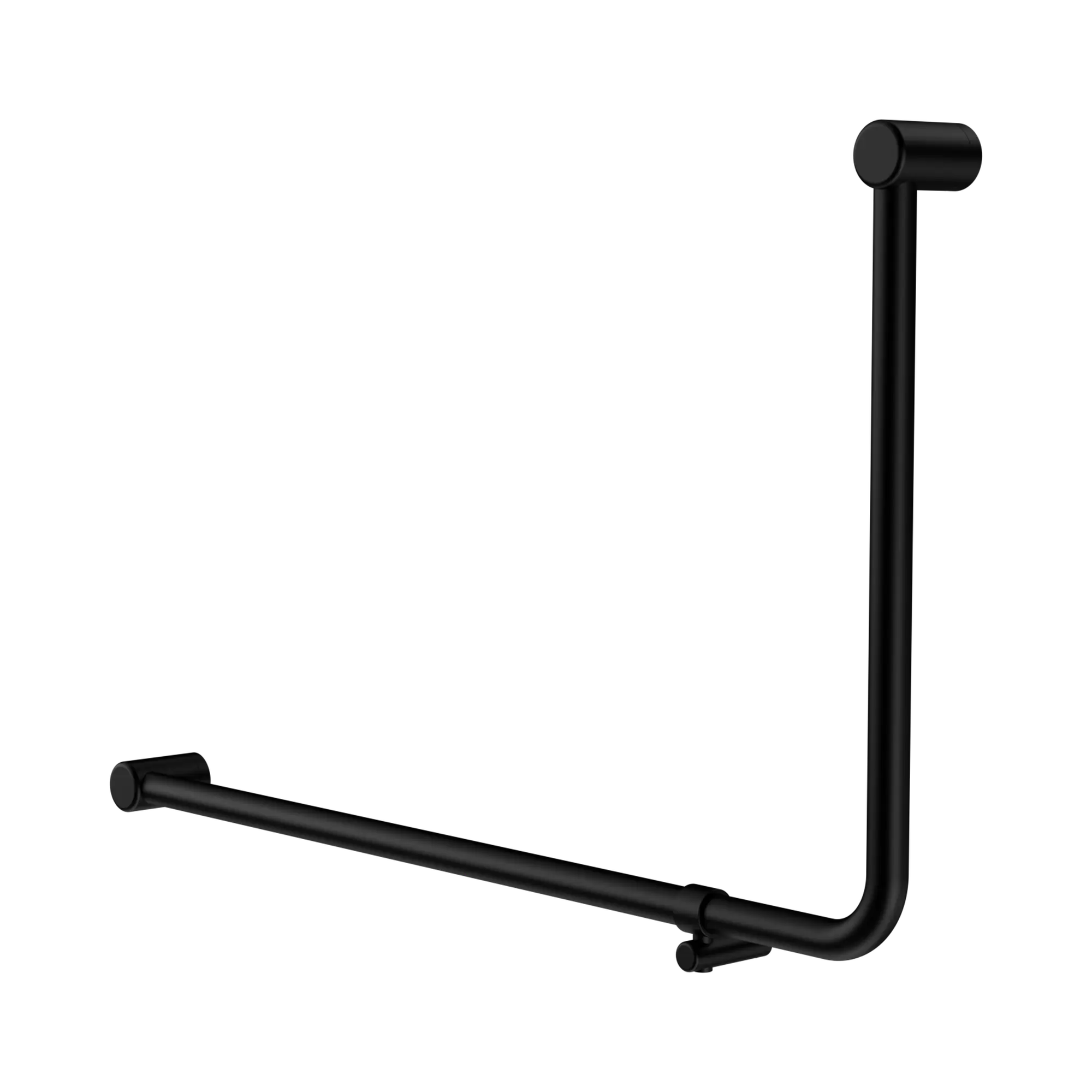 NERO MECCA CARE 32MM DDA ACCESSIBLE TOILET 90 DEGREE BENT TUBE GRAB RAIL 600X1000MM MATTE BLACK