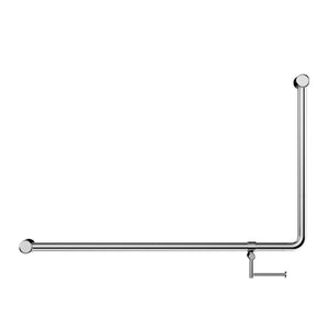 NERO MECCA CARE 32MM DDA ACCESSIBLE 90 DEGREE BENT TUBE GRAB RAIL WITH TOILET ROLL HOLDER 600X1000MM CHROME