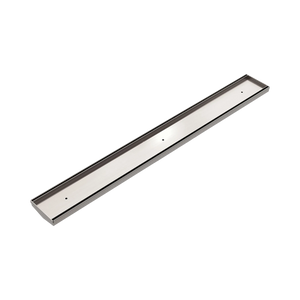 NERO TILE INSERT V CHANNEL 900X106MM FLOOR GRATE WITHOUT OUTLET BRUSHED NICKEL