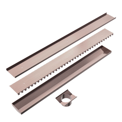 NERO V CHANNEL TILE INSERT FLOOR GRATE 900MM BRUSHED BRONZE (AVAILABLE IN 90MM AND 80MM OUTLET)