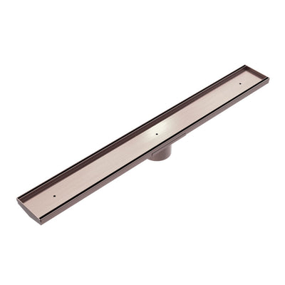 NERO V CHANNEL TILE INSERT FLOOR GRATE 900MM BRUSHED BRONZE (AVAILABLE IN 90MM AND 80MM OUTLET)
