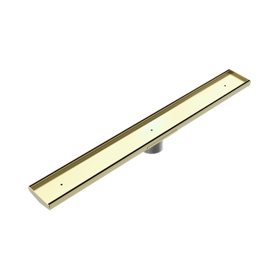 NERO V CHANNEL TILE INSERT FLOOR GRATE 900MM BRUSHED GOLD (AVAILABLE IN 90MM AND 80MM OUTLET)