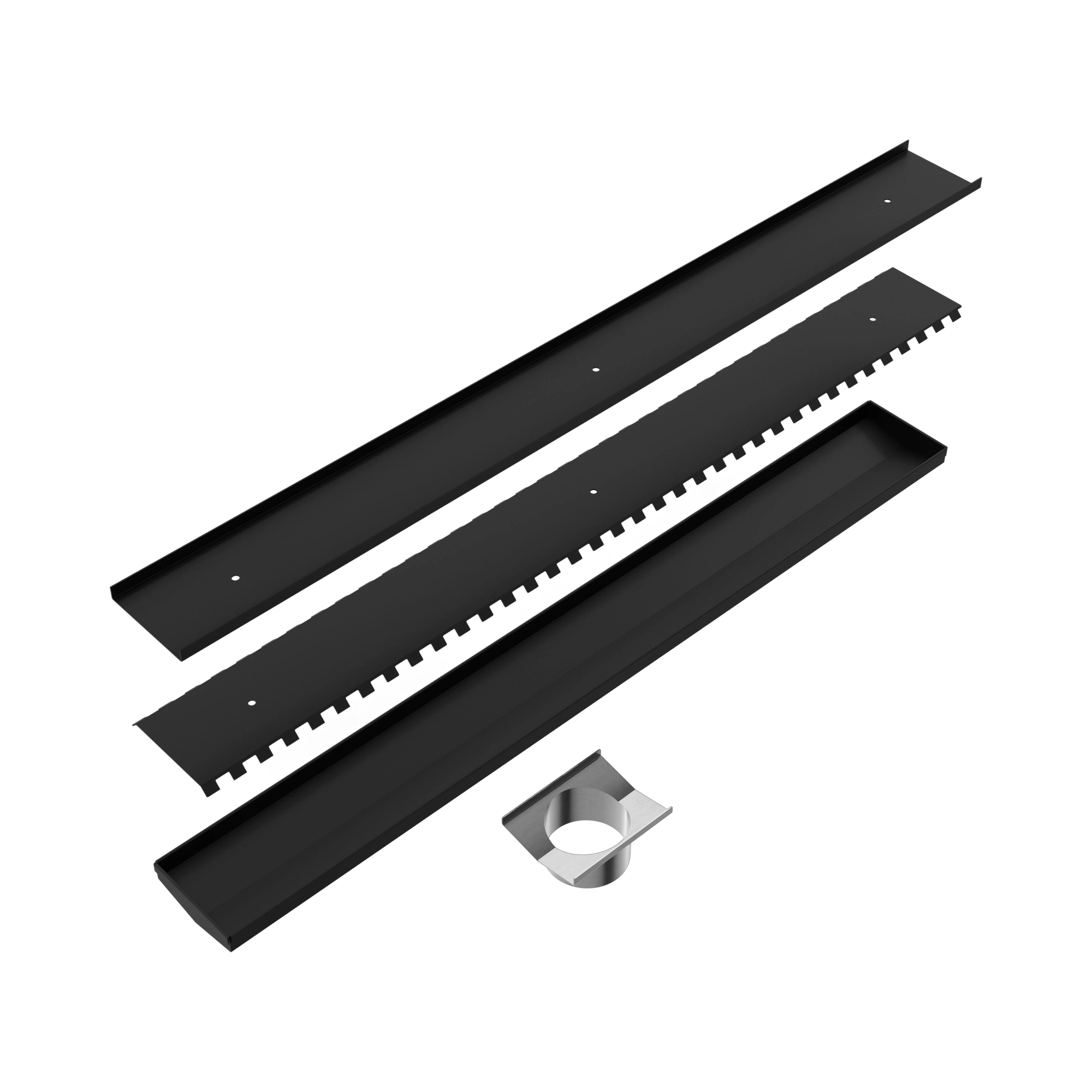 NERO V CHANNEL TILE INSERT FLOOR GRATE 900MM MATTE BLACK (AVAILABLE IN 90MM AND 80MM OUTLET)