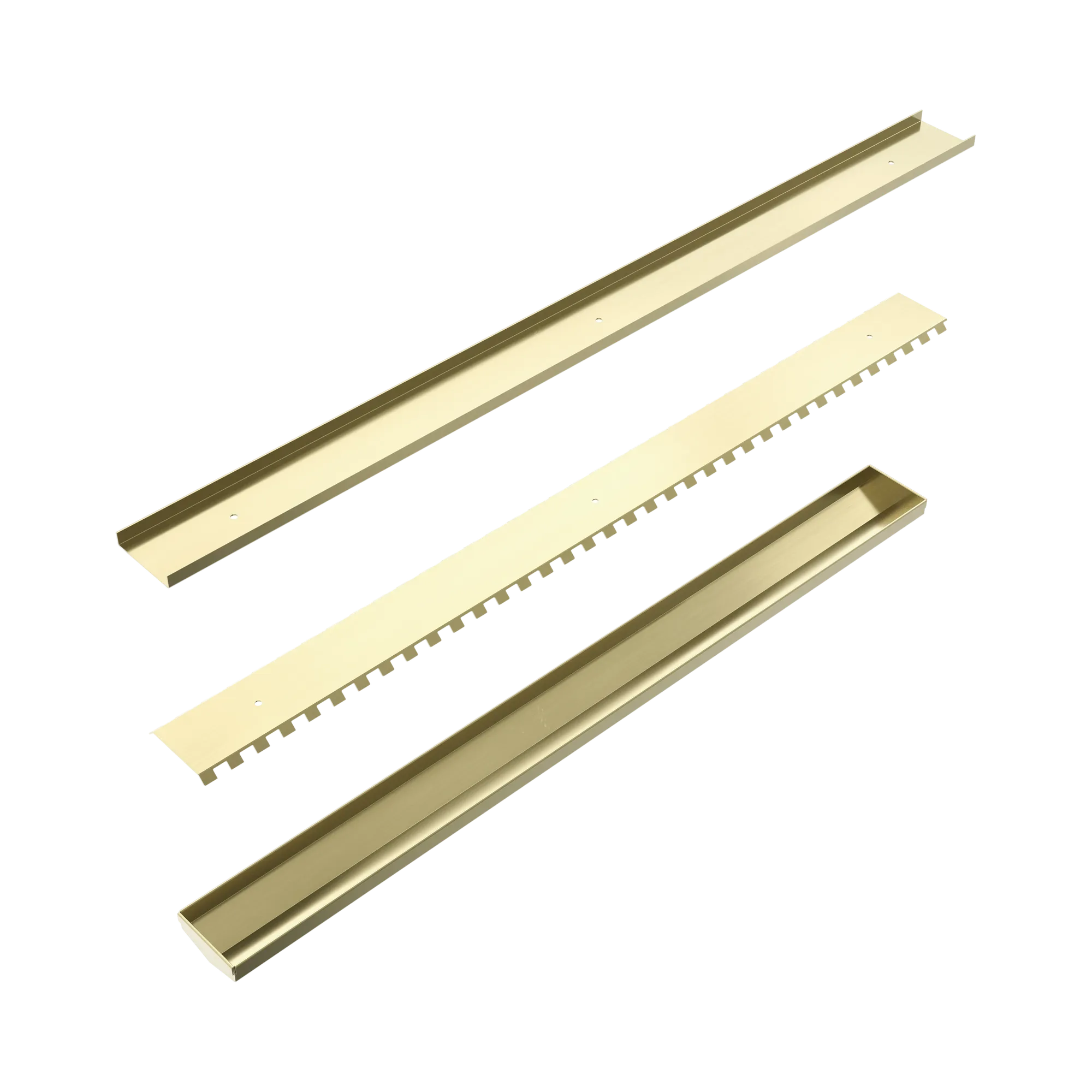 NERO TILE INSERT V CHANNEL 900X82MM FLOOR GRATE WITHOUT OUTLET BRUSHED GOLD