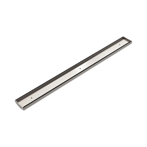 NERO TILE INSERT V CHANNEL 900X82MM FLOOR GRATE WITHOUT OUTLET BRUSHED NICKEL