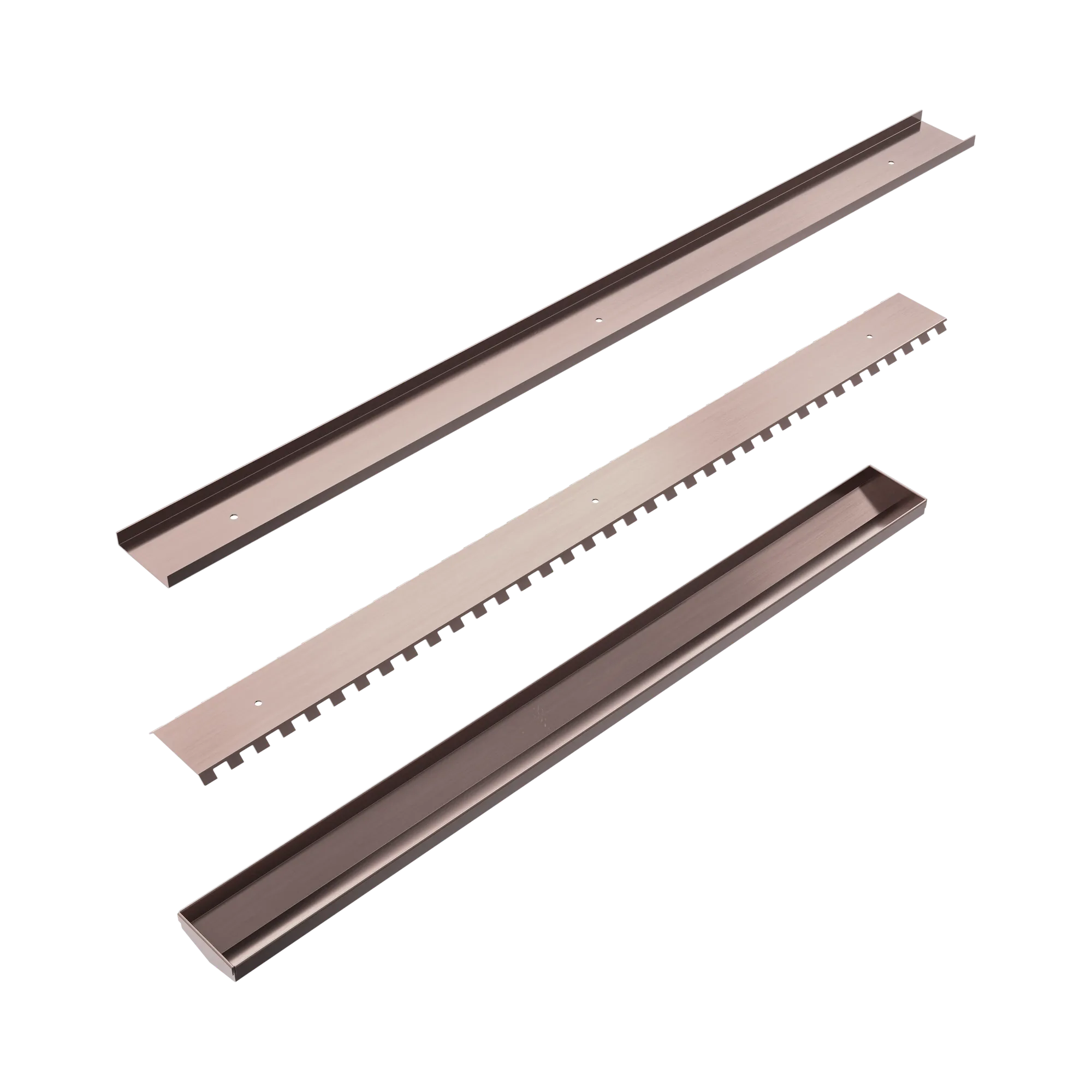 NERO TILE INSERT V CHANNEL 900X82MM FLOOR GRATE WITHOUT OUTLET BRUSHED BRONZE