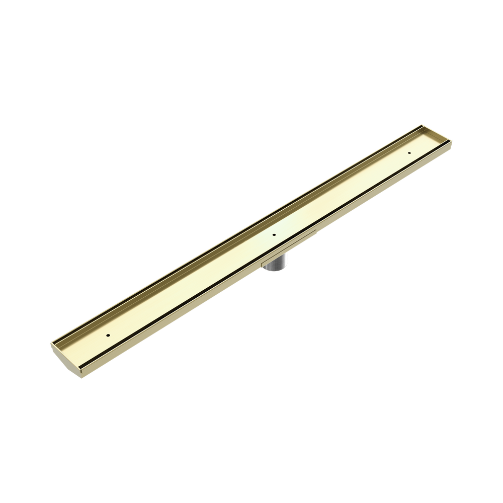 NERO V CHANNEL TILE INSERT FLOOR GRATE 900MM BRUSHED GOLD