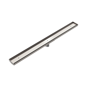 NERO V CHANNEL TILE INSERT FLOOR GRATE 900MM BRUSHED NICKEL