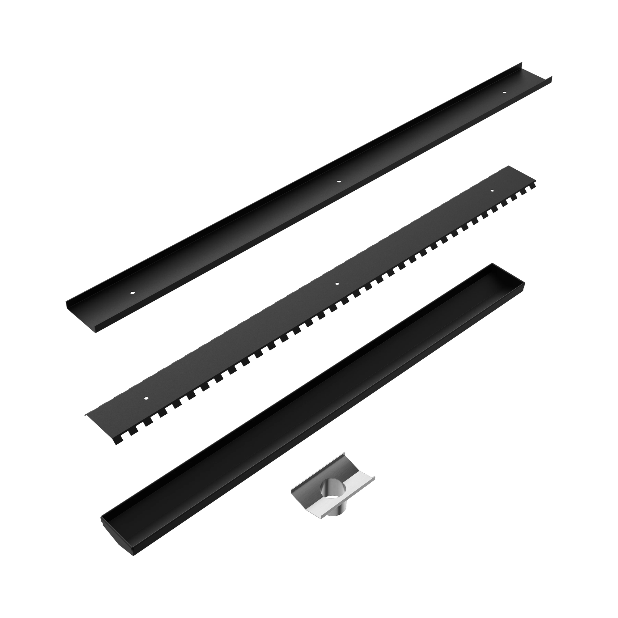 NERO V CHANNEL TILE INSERT FLOOR GRATE 900MM MATTE BLACK