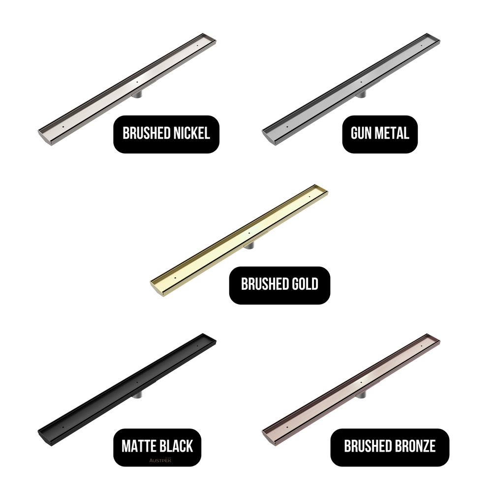 NERO V CHANNEL TILE INSERT FLOOR GRATE 900MM GUN METAL