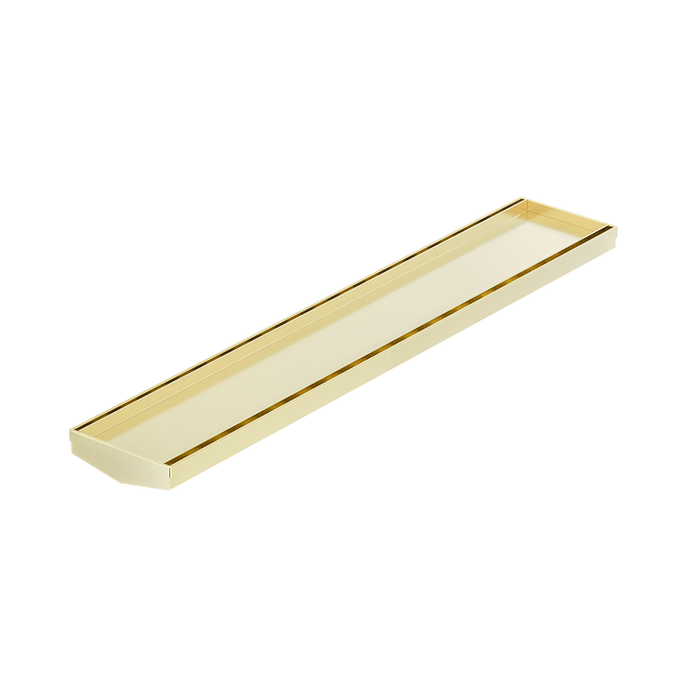 NERO V CHANNEL TILE INSERT FLOOR GRATE WITHOUT OUTLET BRUSHED GOLD (AVAILABLE IN 600MM AND 1200MM)