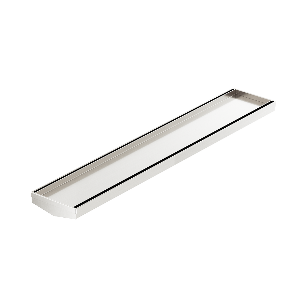 NERO V CHANNEL TILE INSERT FLOOR GRATE WITHOUT OUTLET BRUSHED NICKEL (AVAILABLE IN 600MM AND 1200MM)