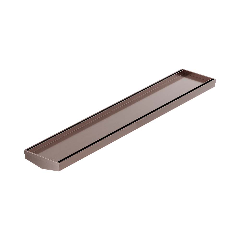 NERO V CHANNEL TILE INSERT FLOOR GRATE WITHOUT OUTLET BRUSHED BRONZE (AVAILABLE IN 600MM AND 1200MM)
