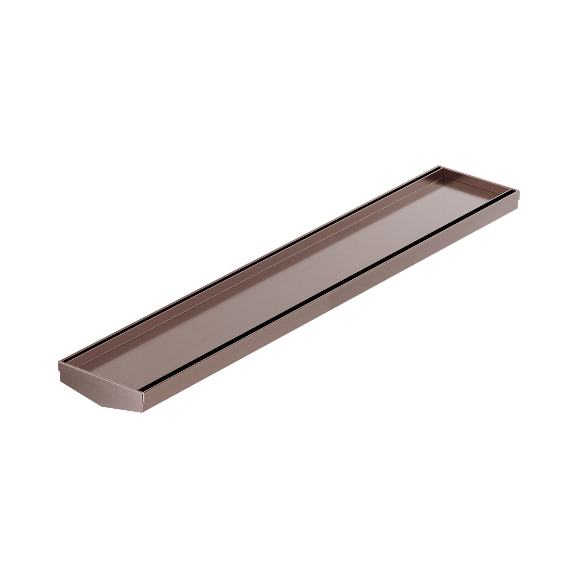 NERO V CHANNEL TILE INSERT FLOOR GRATE WITHOUT OUTLET BRUSHED BRONZE (AVAILABLE IN 600MM AND 1200MM)