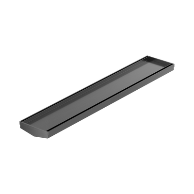 NERO V CHANNEL TILE INSERT FLOOR GRATE WITHOUT OUTLET GUN METAL (AVAILABLE IN 600MM AND 1200MM)