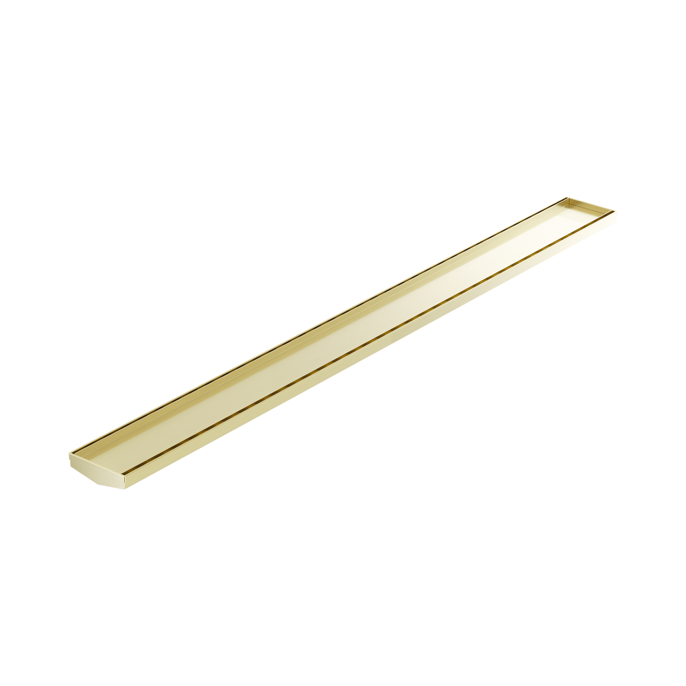 NERO V CHANNEL TILE INSERT FLOOR GRATE WITHOUT OUTLET BRUSHED GOLD (AVAILABLE IN 600MM AND 1200MM)