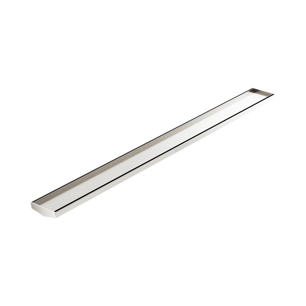 NERO V CHANNEL TILE INSERT FLOOR GRATE WITHOUT OUTLET BRUSHED NICKEL (AVAILABLE IN 600MM AND 1200MM)