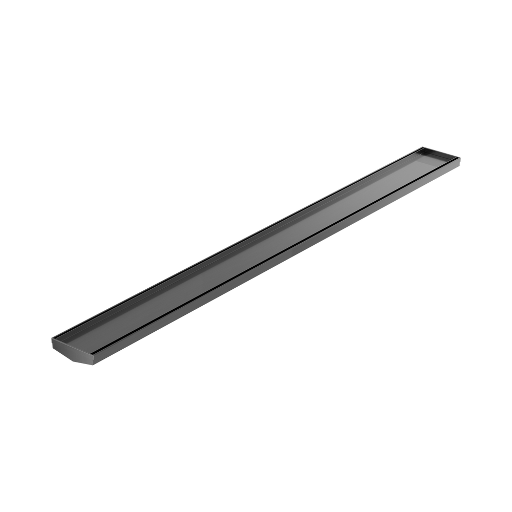 NERO V CHANNEL TILE INSERT FLOOR GRATE WITHOUT OUTLET GUN METAL (AVAILABLE IN 600MM AND 1200MM)