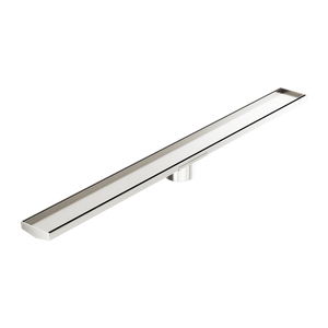 NERO V CHANNEL TILE INSERT FLOOR GRATE 1200MM BRUSHED NICKEL (AVAILABLE IN 90MM AND 80MM OUTLET)