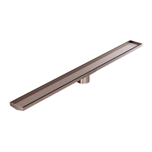 NERO V CHANNEL TILE INSERT FLOOR GRATE 1200MM BRUSHED BRONZE (AVAILABLE IN 90MM AND 80MM OUTLET)