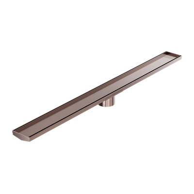 NERO V CHANNEL TILE INSERT FLOOR GRATE 1200MM BRUSHED BRONZE (AVAILABLE IN 90MM AND 80MM OUTLET)
