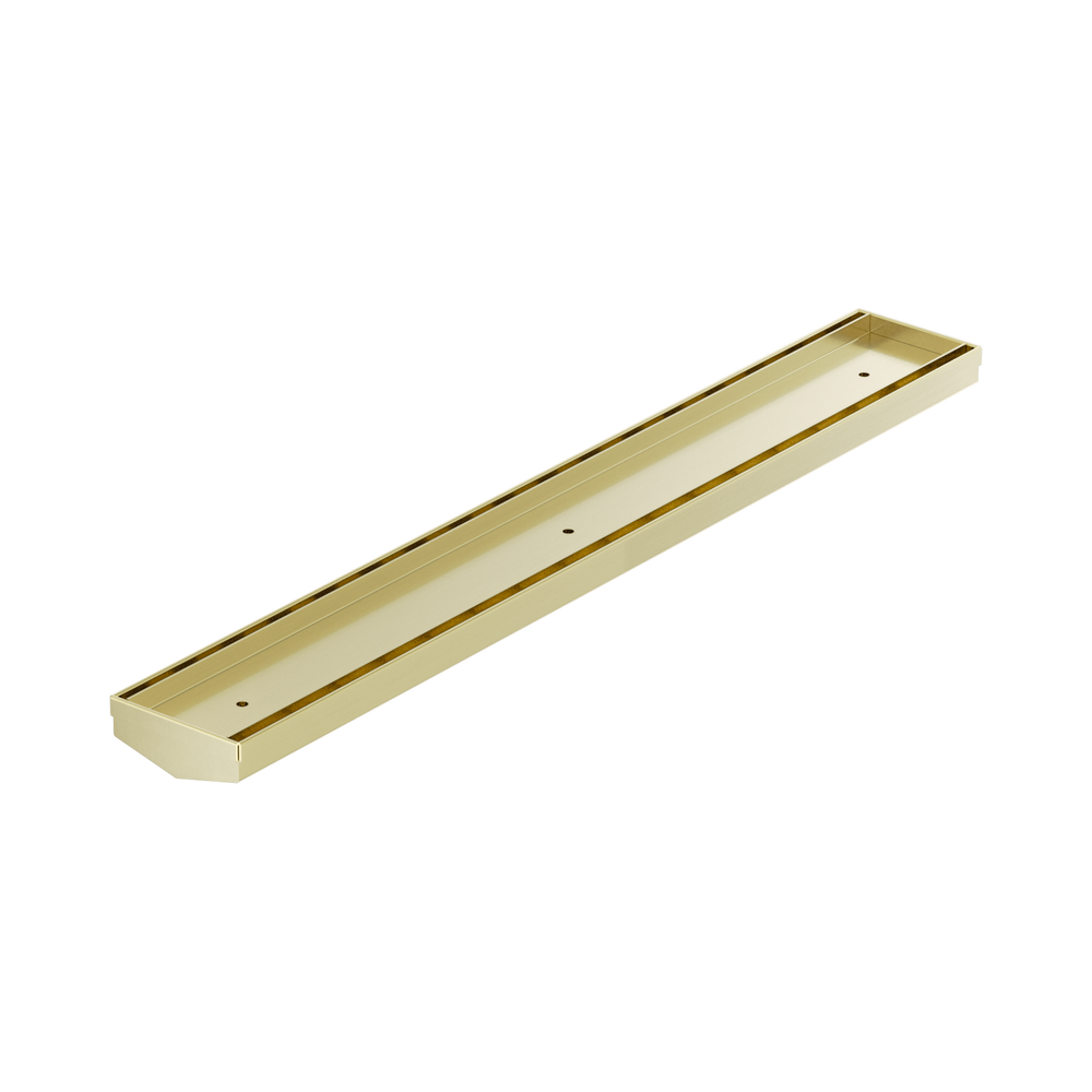 NERO V CHANNEL TILE INSERT FLOOR GRATE WITHOUT OUTLET BRUSHED GOLD (AVAILABLE IN 600MM AND 1200MM)