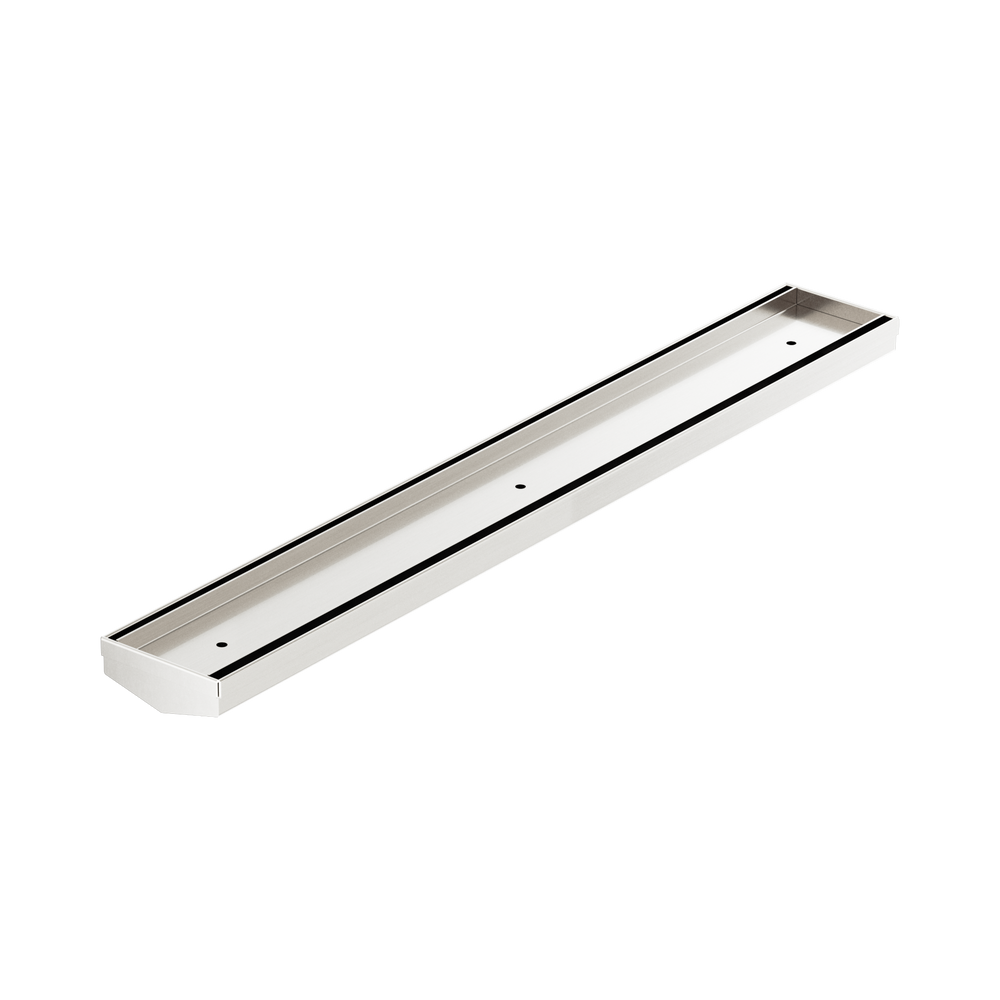 NERO V CHANNEL TILE INSERT FLOOR GRATE WITHOUT OUTLET BRUSHED NICKEL (AVAILABLE IN 600MM AND 1200MM)
