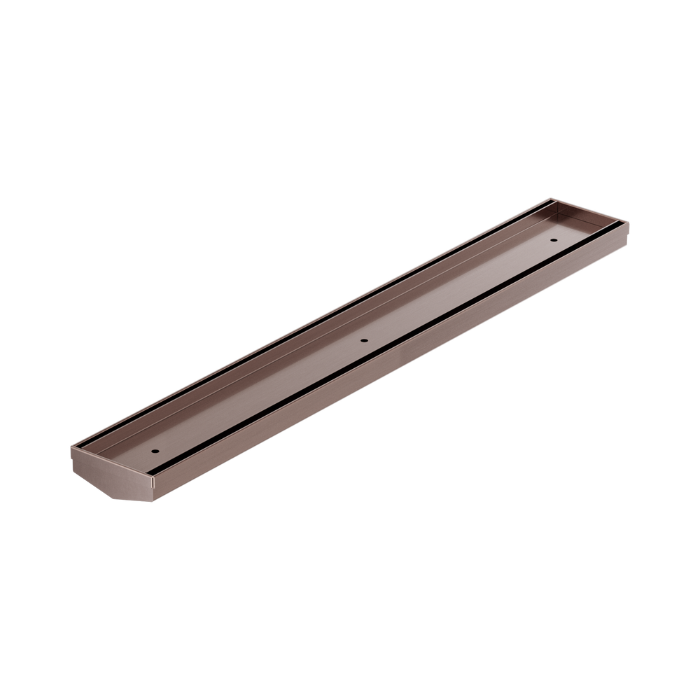 NERO V CHANNEL TILE INSERT FLOOR GRATE WITHOUT OUTLET BRUSHED BRONZE (AVAILABLE IN 600MM AND 1200MM)